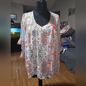 GGO Women's Colorful Paisley Blouse